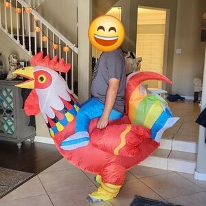 Riding Rooster Inflatable Costume Unisex